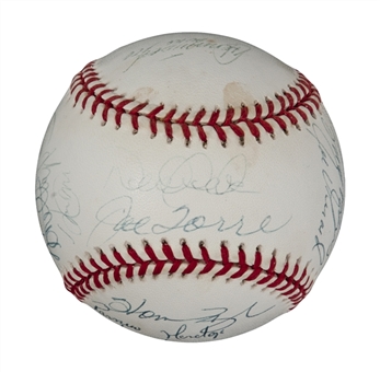 1998 New York Yankees Team Signed Official World Series Baseball With 18 Signatures Including Jeter and Torre (JSA)